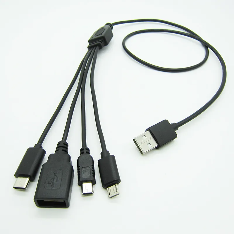 Angepasst 4 in 1 Multi Funktion Universal Tragbare USB Multi Lade Ladegerät Kabel Y Splitter Kabel