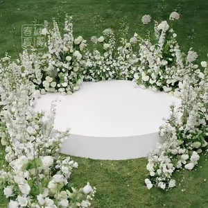 Plataforma Redonda para Bailes de Boda, Podio Blanco para Ceremonias, Escenario Redondo para Decoración de Bodas - Product Image 5