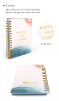 Bedruckter Organizer Spiralblock A4/A5 Größe Stoff/PVC-Einband Geschenk-Kalender Tagebuch Jahresplaner