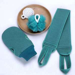 Pink Double Sided Bath Scrubber Towel Set With Coarse Sand Thickened Sponge For Adult Bathing Essentials - Product Image 2