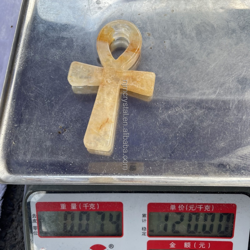 Wholesale Natural Carving Mixed Material Anka Golden Healer Ankh