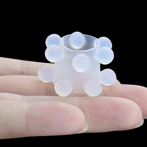 Double Beading Penis Ring Silicone <b>TPE</b> White Purple Transparent For Men Stimulation Foreskin Retraction Orgasm Control - Product Image 5