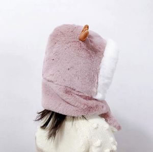 Gorro Infantil con Bufanda para Niña, Grueso, Cálido, de Felpa, Bonito, con Orejas de Reno, Protección para los Oídos, Gorros de Invierno para Niños - Product Image 4
