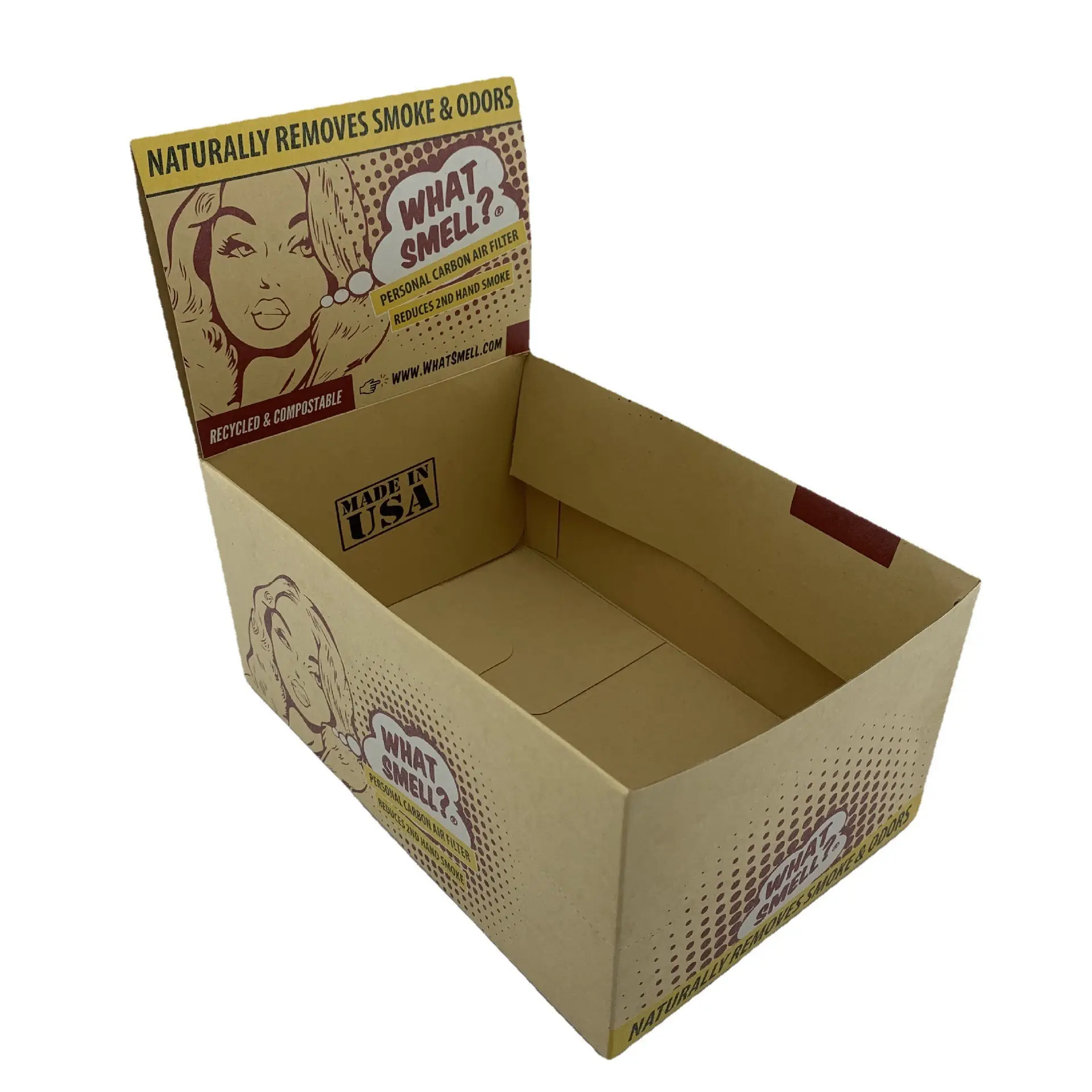 custom printing logo brown craft paper counter display boxes