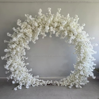 M36 Articles de Fête Décoration Rose en Soie Blanche Fleurs Artificielles Cercle Rond Toile de Fond Arche Décoration de Scène pour Mariage