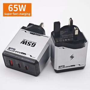 <span class=keywords><strong>Chargeur</strong></span> mural GaN 65W 3 ports 2C1A PD 3.0 QC3.0 OTP Ignifuge Multi-protection Prise EU/UK pour Smartphone Ordinateur Portable OEM ODM - Product Image 1