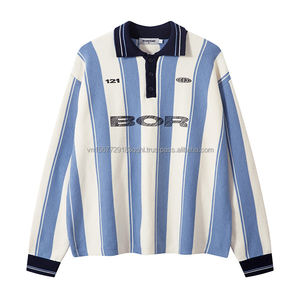 Jersey de Fútbol de Manga Larga con Rayas Verticales, Cuello Redondo, Estilo Casual para Hombre, Nylon/Algodón, Otoño, a la Moda - Product Image 3