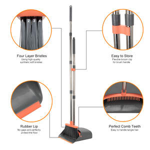 Holamopa Nhiệm Vụ Nặng Nề Chổi Bộ Xoay Lông Đầu Cho Nhà Làm Sạch & Bụi Pet Tóc Loại Bỏ Dustpans Bao Gồm - Product Image 3