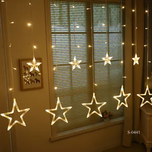 Holiday Wedding Twinkle Star Waterfall Wedding Fairy String Window Christmas Safety Led Curtain Lights