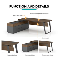 Bureau de direction moderne et minimaliste en bois de luxe avec design convertible et extensible, personnalisable pour les commandes en gros