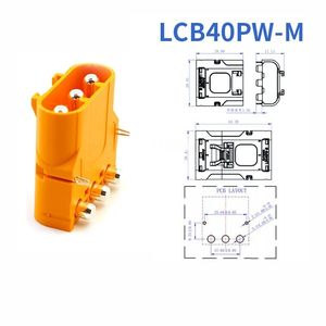 Conector de Bloqueo Horizontal para Montaje en PCB Amass LCB40PW-M LCB40-F, Enchufe de Cobre de Alta Corriente de 52A para Batería LiPo - Product Image 2