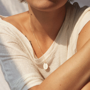 Collier ras du cou tendance en acier inoxydable plaqué pour femme, pendentif ovale lisse, chaîne de clavicule, bijoux 9x13mm, vente en gros - Product Image 2