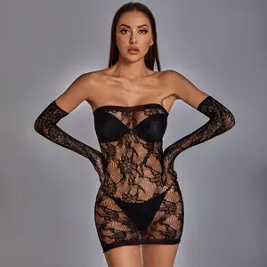 2022 wholesale see through plus size sexy panty hollow womens sexy erotic lingerie full body stocking maxi women dresses set