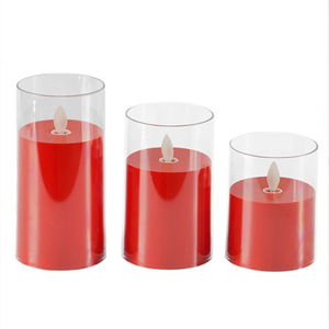 <span class=keywords><strong>Bougie</strong></span> sans <span class=keywords><strong>flamme</strong></span> à <span class=keywords><strong>LED</strong></span> <span class=keywords><strong>rouge</strong></span> avec manchon en acrylique transparent, <span class=keywords><strong>flamme</strong></span> <span class=keywords><strong>vacillante</strong></span> pour mariage, décoration intérieure, éclairage d'ambiance, fonctionne sur piles - Product Image 1