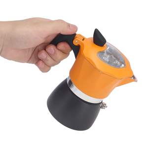 Cafetière à expresso italienne Moka Pot pour cuisinière <span class=keywords><strong>avec</strong></span> couvercle transparent 3 à 6 tasses <span class=keywords><strong>Percolateur</strong></span> à café en aluminium - Product Image 4