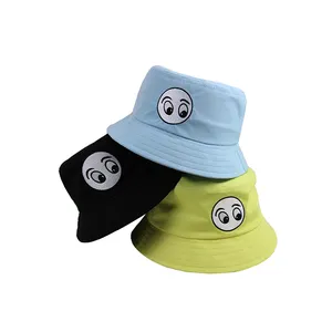 Wholesale custom private label high quality summer fishing taslon nylon children kids bucket hat caps