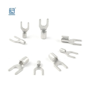 Snb Đồng U Loại pin Spade thiết bị đầu cuối lạnh ép ngã ba thiết bị đầu cuối uốn dây điện không cách điện Lugs - Product Image 3