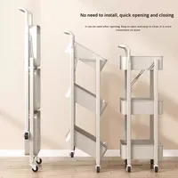 Chariot utilitaire pliable sur mesure OEM/ODM, robuste, à 3 niveaux, avec roulettes, fourni directement par l'usine pour les commandes en gros