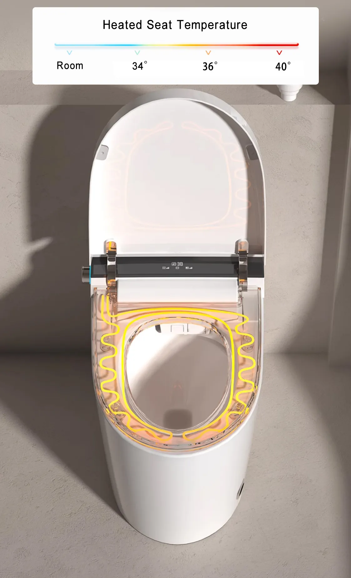 2024 nuovo arrivo di alta qualità pavimento montato smart wc con serbatoio dell'acqua