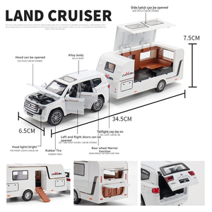 รถโมเดลโลหะผสมแลนด์ครุยเซอร์ LC300 RV ขนาด 1:32 พร้อมเสียงและไฟ เปิดประตูได้ ของสะสม ของเล่นเด็กผู้ชาย - Product Image 3