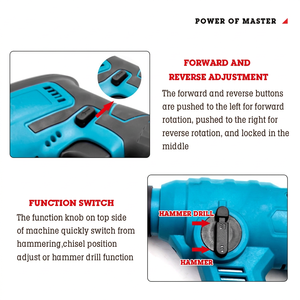 Lithium-ion electric hammer drill Drilling holes in walls, installing expansion <b>screws</b>, concrete electric tools, construction - Product Image 3