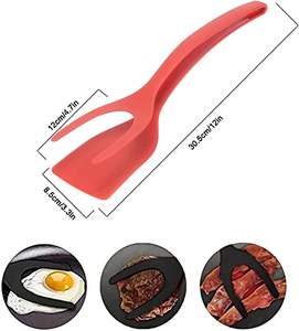 Venta al por mayor utensilios de cocina de nailon resistente al calor 2 en 1 agarre Flip huevo freír espátula Turner pinzas - Product Image 2