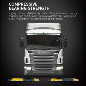 Bumps de velocidad de goma de estilo <span class=keywords><strong>europeo</strong></span> 5CM cinturón amortiguador de reducción de velocidad de Carretera alta 495*600*50mm Placa de límite de velocidad comercio exterior - Product Image 5