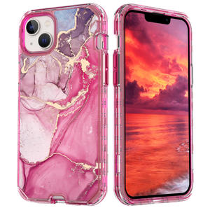 Lujo 3 en 1 360 cubierta completa híbrido TPU PC teléfono protector mármol diseño teléfono funda para 14 15 pro 15 pro Max - Product Image 5