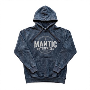 Vente en gros Fabricant sur mesure Sweat à capuche homme épais 500 g/m² vintage, à fermeture éclair, effet vieilli et délavé à l'acide - Product Image 1