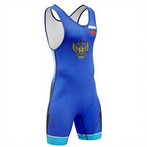 Maillots de lutte personnalisés en gros avec logo frontal, uniformes d'équipe professionnels de haute qualité en Spandex/Polyester 200 GSM - Product Image 3