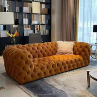 Canapé convertible Chesterfield américain haut de gamme nordique moderne pleine boucle couleur Champagne Design minimaliste Internet extensible