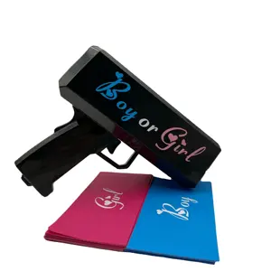 Gender Reveal Party Boy & Girl Baby Shower Confetti cannone Spit Card pistola Spray Card cannone genere rivelare forniture per feste