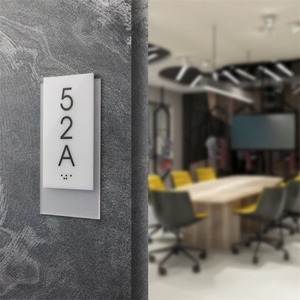 Wholesale Apartment <b>Door</b> Number <b>Plate</b> Home Address Plaques Hotel Number <b>Plates</b> Modern Acrylic Braille House Number Sign - Product Image 2