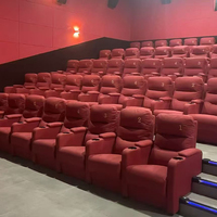 Sofá Eléctrico de Cuero Genuino de Lujo para Cine, Iglesia o Comercio, con Portavasos Reclinable