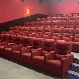 โซฟาหนังแท้คุณภาพสูงสำหรับโรงภาพยนตร์ โบสถ์ หรือใช้งานเชิงพาณิชย์ พร้อมที่วางแก้วแบบปรับเอนได้ - Product Image 1