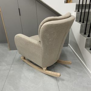 Cómoda <span class=keywords><strong>Silla</strong></span> <span class=keywords><strong>Mecedora</strong></span> de Lino con Respaldo Alto <span class=keywords><strong>para</strong></span> Bebés, con Movimiento de Balanceo Suave <span class=keywords><strong>para</strong></span> Cuarto de Bebé <span class=keywords><strong>y</strong></span> Sala de Estar - Product Image 3