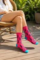 Chaussettes mi-mollet respirantes pour femmes à imprimé dessin animé - Jacquard en nylon pour l'automne