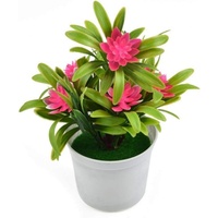 Fleur de Lotus en Plastique Artificielle Bonsaï en Pot Plantes de Bureau Ornement de Maison Décoration de Table de Bureau de Chambre à Domicile