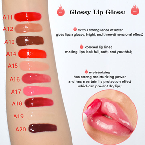 <span class=keywords><strong>Gloss</strong></span> à lèvres haute pigmentation en gros d'usine, logo personnalisé, longue tenue, waterproof, pailleté - Product Image 5