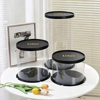 Boîte Cadeau Transparente Écologique Imperméable Auto-élevante en Plastique Transparent pour Gâteau d'Anniversaire, Bouquet de Fleurs, et Composition Florale Tendance