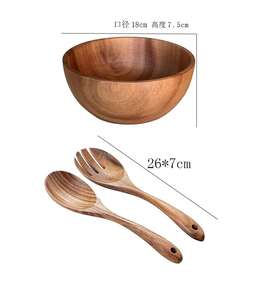 Acácia De Madeira Japonês <span class=keywords><strong>Bowl</strong></span> Set Noodle <span class=keywords><strong>Fruit</strong></span> Soup Salad <span class=keywords><strong>Bowl</strong></span> Talheres com garfo e colher Set - Product Image 2