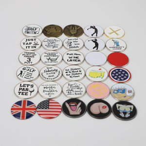 Marqueur de balle de golf en fer/acier à faible MOQ avec motif coloré et design amusant, <span class=keywords><strong>carte</strong></span> de golf en métal imprimée - Product Image 5