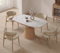Table à manger pliante moderne ronde à rectangulaire, plateau en bois massif de luxe, table à manger extensible ronde