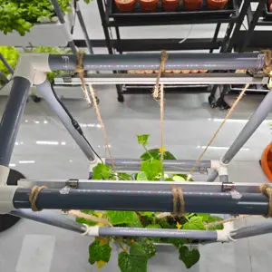 屋内ガーデントレリスサポートつる植物用ホームグローキットLEDグローライト付きミニキュウリチェリートマト
