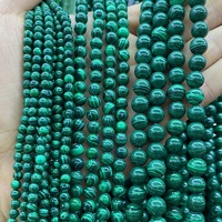 Perles rondes lisses en malachite africaine naturelle de qualité AAA, 15'', 4-6-8-10mm, pour la fabrication de bijoux, accessoires pour bracelets et colliers DIY