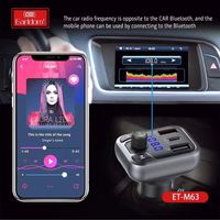 Transmisor FM para Auto EARLDOM con Reproductor de Música Estéreo, Puerto de Carga Dual USB 3.0A, Puerto de Carga PD20W, Kit para Auto con Bluetooth y Reproductor de MP3