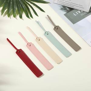 Compact Elegant PU Leather Page Dividers <b>Bookmarks</b> Ideal <b>Gifts</b> for Office Home Reading - Product Image 1