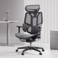Chaise de bureau ergonomique contemporaine en maille certifiée Hbada E3 Air avec appui-tête réglable, accoudoirs 4D et siège pivotant en tissu