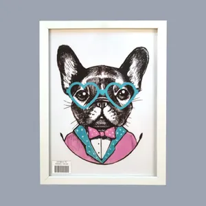 Fresques artistique chambre coloré mode style moderne animal abstrait cadre en bois verre 3d décoration peintures mur art - Product Image 2