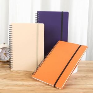 Modern Simple Business Office Planner Custom A5 <b>Notebooks</b> 60 Sheets Imitation Leather Cover <b>Spiral</b> <b>Bound</b> Printed Customized - Product Image 2